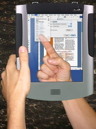 Illustration for article titled Microsoft's LucidTouch Transparent Touchscreen Device Gets All Mocked Up